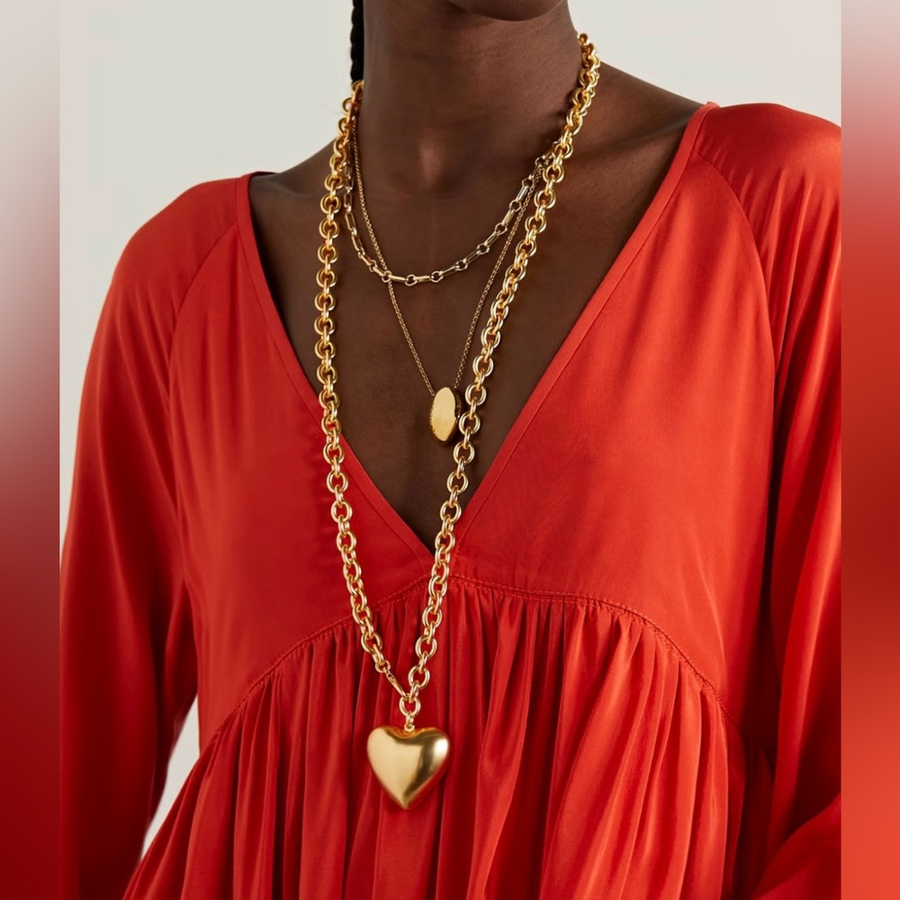 Roxanne Assoulin Gold Heart Layered Necklace